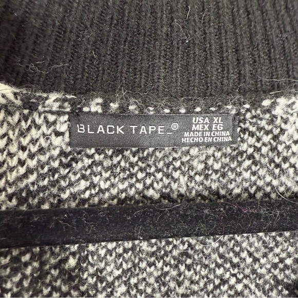 Black Tape Checkered V Neck Sweater - Picture 3 of 5